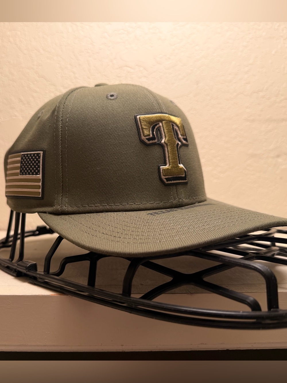 New Era Olive Green Texas 'T' Patch Cap with Flag Accent